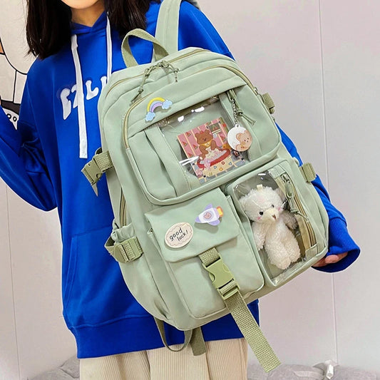Kawaii Nylon School Backpack